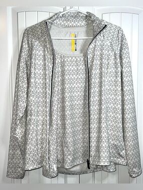 Lolë 2 Piece Activewear Set Medium Slinky UPF 50+ Zip Up Jacket & Shirt Travel